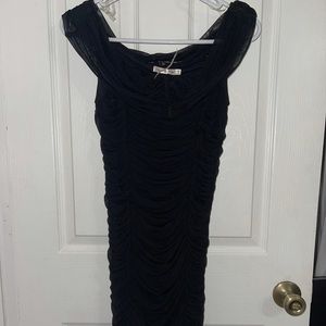 BRAND NEW MESH MIDI SCRUNCHED DRESS